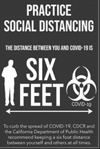 Poster Warning People to Maintain Six Feet Social Distance